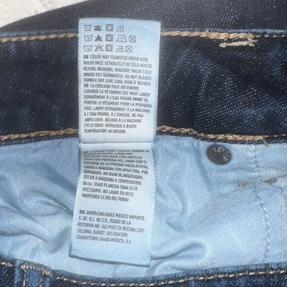 American Eagle Outfitters Tomgirl Distressed Jeans Women’s 00 Regular Blue Denim - Picture 7 of 9